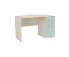 Bureau enfant avec 2 tiroirs coloris acacia / vert - dim : 120 x 54 x 73 cm -pegane-