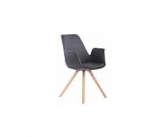 Esthetique chaise de salle à manger, de cuisine, de salon ngerulmud cuir synthetique naturel rond