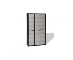 Armoire/coffre de jardin en plastique noir/gris 97x38x171cm cs437011