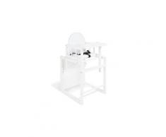 Chaise haute convertible pour bébé en bois de pin massif blanc ape07023