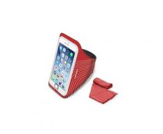 Brassard sport jusqu'à 5,5 pouces pour iphone touch id + serviette de bain fitness cool - rouge