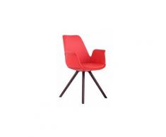 Joli chaise de salle à manger, de cuisine, de salon mogadiscio cuir synthetique noyer rond