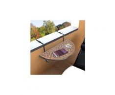 Icaverne - tables d'extérieur superbe table de balcon suspendue demi-circulaire terre cuite