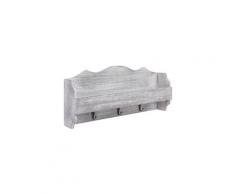 Porte-manteau mural gris 50x10x23 cm bois