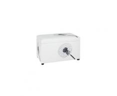 Coffre - malle coffre de rangement en simili blanc - motif girouette - 65 x 40 x 42 cm