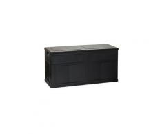 Contemporain coffre de rangement multifonctions en résine 320l noir
