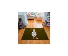 Tapis carré velours antidérapant imprimé animaux dancing seagul - 135 x 135 cm