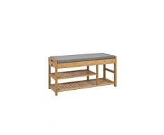 Sobuy® fsr47-n étagère à chaussures avec tiroirs latéraux banquette siège pour chausser rangement chaussure en bambou l90xp30xh45cm