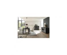 Salle à manger complète laqué gris brillant - bari - l 137/185 x l 90 x h 79 - neuf