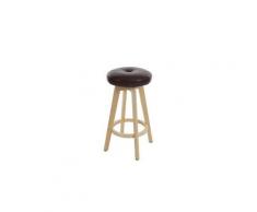 Tabouret de bar navan, chaise de comptoir, bois, similicuir, rotatif ~ bordeaux, pieds clairs