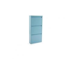Meuble à chaussures de 3 tiroirs coloris bleu - l 15 x l 50 x h 106 cm -pegane-