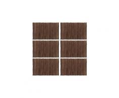 Napperons 6 pcs chindi plain marron 30 x 45 cm coton