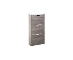 Armoire à chaussures bois 3 tiroirs gris