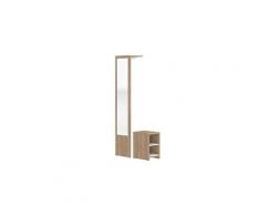 Vestiaire avec porte-ceintre et banc chêne - luce