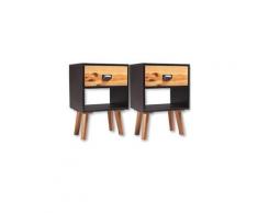 Table de nuit chevet commode armoire meuble chambre 2 pcs bois massif d'acacia 40 x 30 x 58 cm helloshop26 1402167