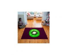 Tapis carré velours antidérapant imprimé fruits mr. Kiwi - 135 x 135 cm