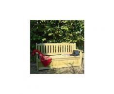 Banc de jardin 4 places avec coffre en bois traité autoclave