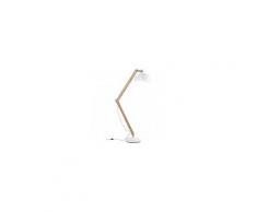 Lampadaire moderne bois clair et blanc work station