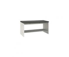Meuble à chaussure acier et bois avec banc décor granit l91xh40cm martin 1