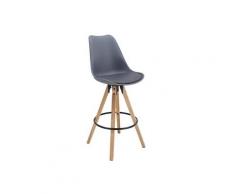Tabouret de bar scandinave chêne cleo (gris)