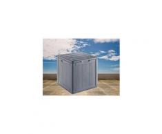 Icaverne coffre d'exterieur - rangement d'exterieur malle de rangement en résine - 90 l - 43x44,5x51 cm - gris