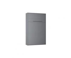 Armoire lit escamotable kompact ouverture assistée, coloris gris mat couchage 160*200 cm.