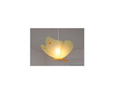 Lampe suspension chambre d'enfant papillon orange et or