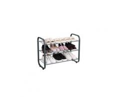 Range-chaussures usinedistrib en métal à 3 niveaux, organisateur de rangement empilable avec tablett