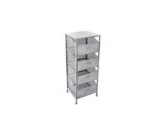 Chiffonnier en métal ajouré renan - l. 35 x h. 90 cm - gris
