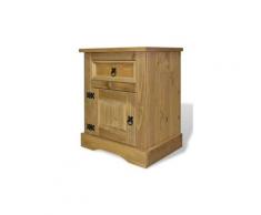 Table de nuit chevet commode armoire meuble chambre meuble de chevet pin mexicain gamme corona 53 x 39 x 67 cm helloshop26 1402113