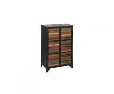 Armoire 2 portes en acier et bois naturel atelier metal