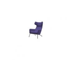 Fauteuil havana à oreilles en tissu bleu indigo softline