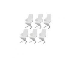 Icaverne - chaises de cuisine chic chaise de salle à manger pcs cantilever cuir synthétique blanc