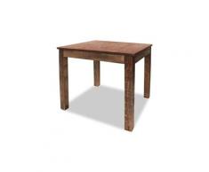 Table de salon salle à manger design bois de récupération massif 82x80x76 cm helloshop26 0902189