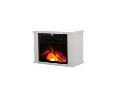 Cheminée électrique poêle style contemporain thermostat 600-1200 w blanc