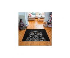 Tapis carré velours antidérapant imprimé animaux edgar - 135 x 135 cm
