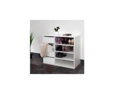 Meuble à chaussures 4 niches 4 tiroirs l89.5 arnold blanc