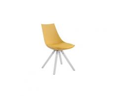 Stylé chaise de salle à manger, de cuisine, de salon djibouti cuir synthetique blanc carré