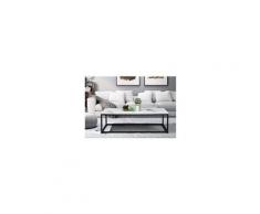 Facto table basse rectangle - décor marbre et noir - l 110 x p 60 x h 34 cm