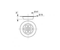 Bouchon baignoire - bouchon lavabo grille ronde creuse - inox - ø 70 mm - baignoire