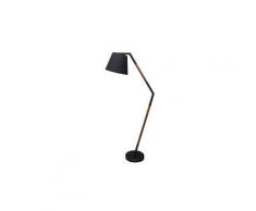 Lampadaire style contemporain exquis - métal et bois - socle en marbre - 80 x 190 cm - noir