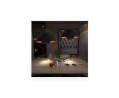 2 pcs plafonniers noir et doré semi-sphérique 30 cm e27