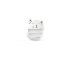 Etagère murale enfant wild chat - diam. 50 cm - blanc