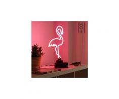 Lampe en verre à néon en forme de flamant rose - décoration lumineuse en verre