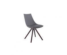 Joli chaise de salle à manger, de cuisine, de salon georgetown cuir synthetique cappuccino rond