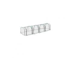 Serre de jardin tunnel serre à tomates 4l x 1l x 0,8h m 4 portes zippées bâche pvc transparent métal époxy vert