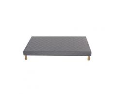 Sommier tapissier avec lattes en pin massif h15cm confort ferme aloe vera - 90x190cm