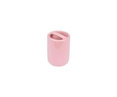 Set accessoires salle de bain gobelet porte-brosse a dents céramique rose poudré
