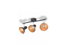 Icaverne - plafonniers stylé plafonnier pour 3 ampoules e27 noir et doré