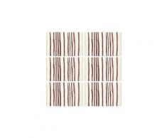 Linge de table ensemble vatican napperons 6 pcs bordeaux et blanc 30 x 45 cm coton